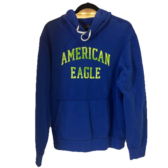 American Eagle Outfitters Tops - Y2K American Eagle Outfitters Women Hoodie Sweatshirt Blue Green Pullover Medium